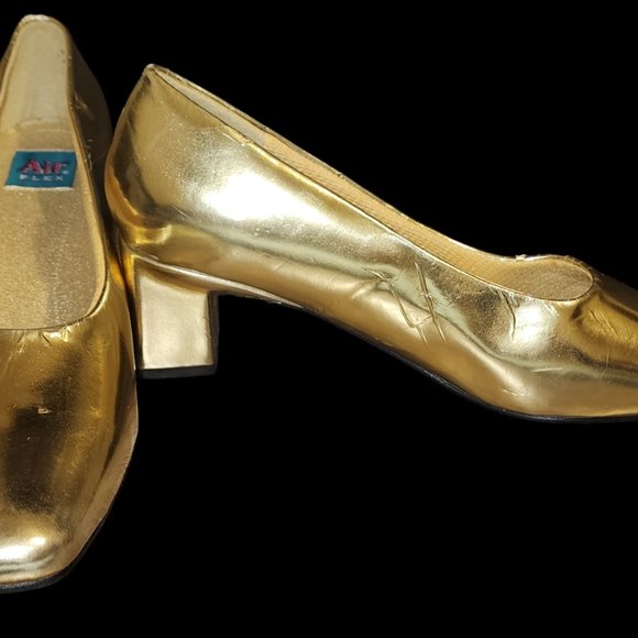 Air Flex Gold Faux Leather Women's Pump, Size 11M - Unused with Damaged Exterior - Picture 2 of 8